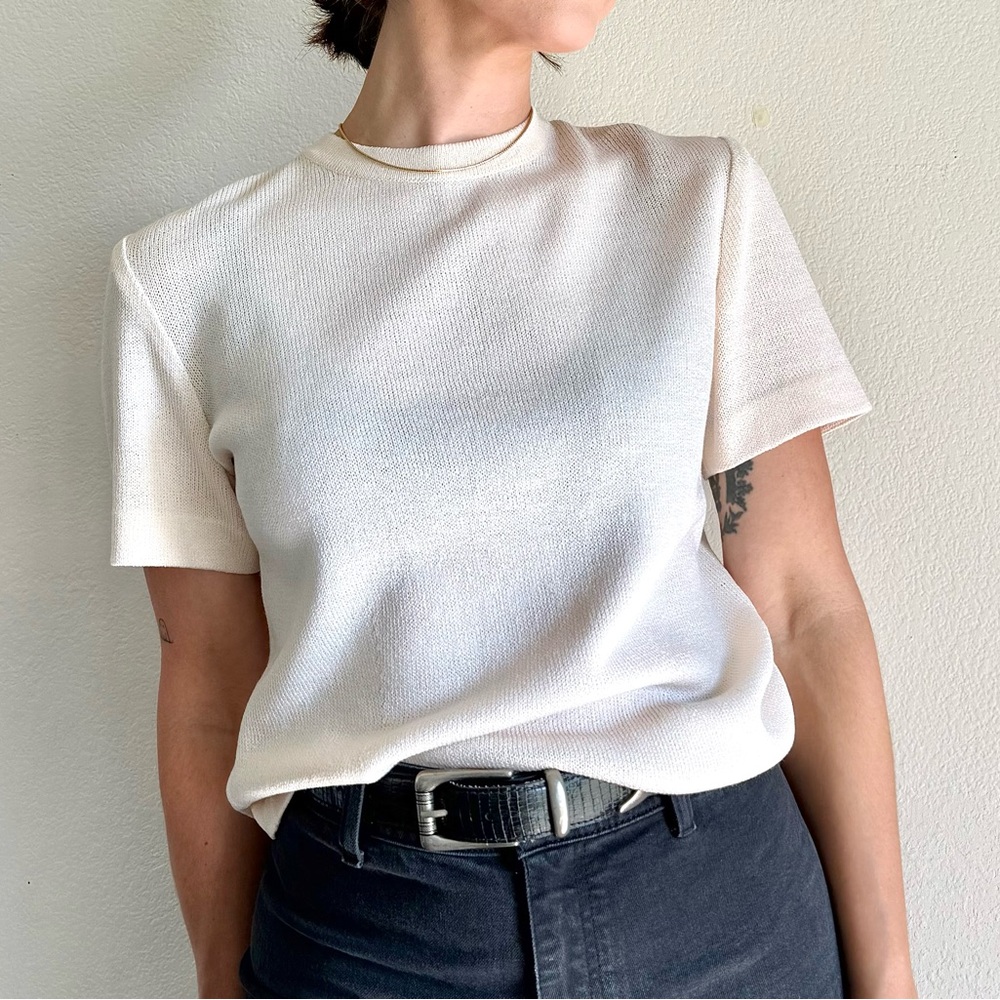 Elegant Cream Vintage Women's Top